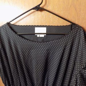 Pin Dot Scallop Poplin Dress